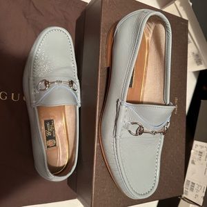 Gucci Men bleu Leather 1953 Horsebit Loafers